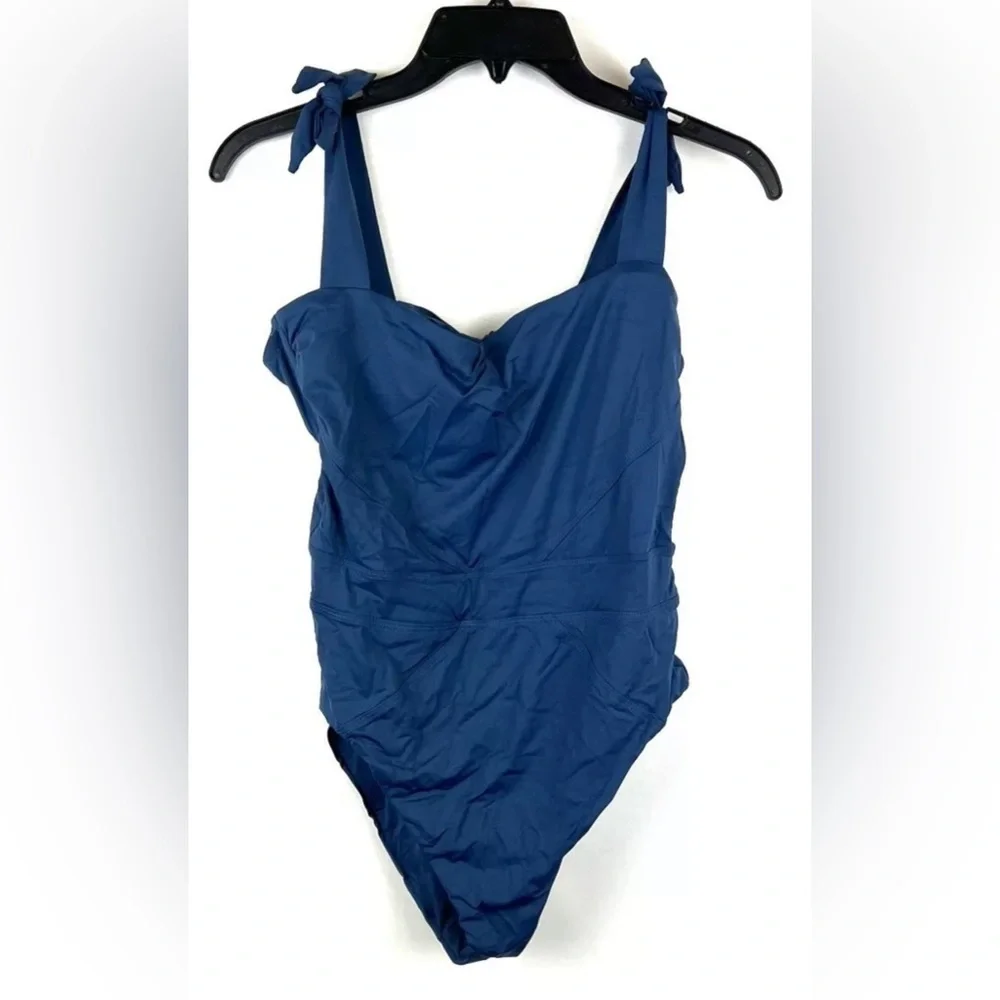 Rebecca Virtue Women’s Dark Blue Padded One Piece Swimsuit Size Large